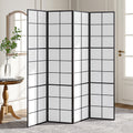 Livingandhome 4-Panel Solid Wood Folding Screen Room Divider  (C47)