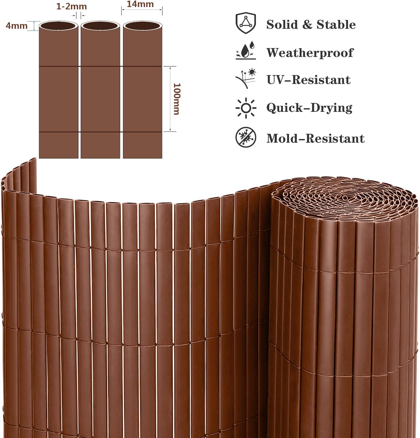 Brand new, PVC Garden Screening 1.8m x 3m Privacy Fence | Brown  (C18)