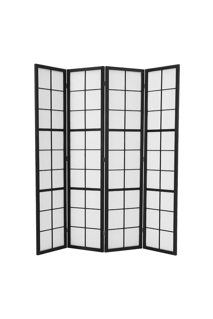 Livingandhome 4-Panel Solid Wood Folding Screen Room Divider  (C47)