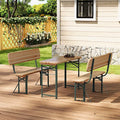 Brand new, Breeins Set of 3 Outdoor Foldable Table & Benches Set  (B7)