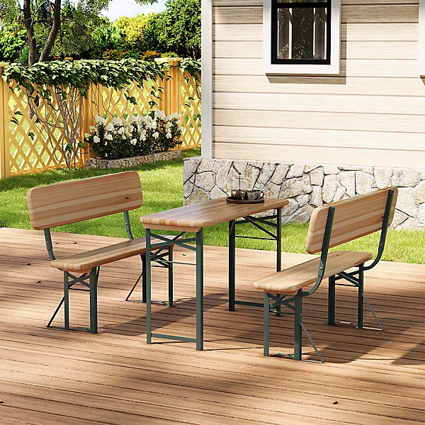 Brand new, Breeins Set of 3 Outdoor Foldable Table & Benches Set  (B7)